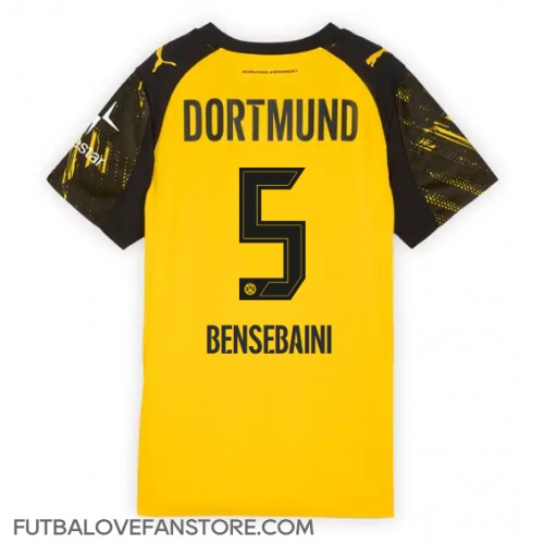 Borussia Dortmund Ramy Bensebaini #5 Domáci Ženy futbalový dres 2025-26 Krátky Rukáv Borussia Dortmund Ramy Bensebaini #5 Domáci Ženy futbalový dres 2025-26 Krátky Rukáv